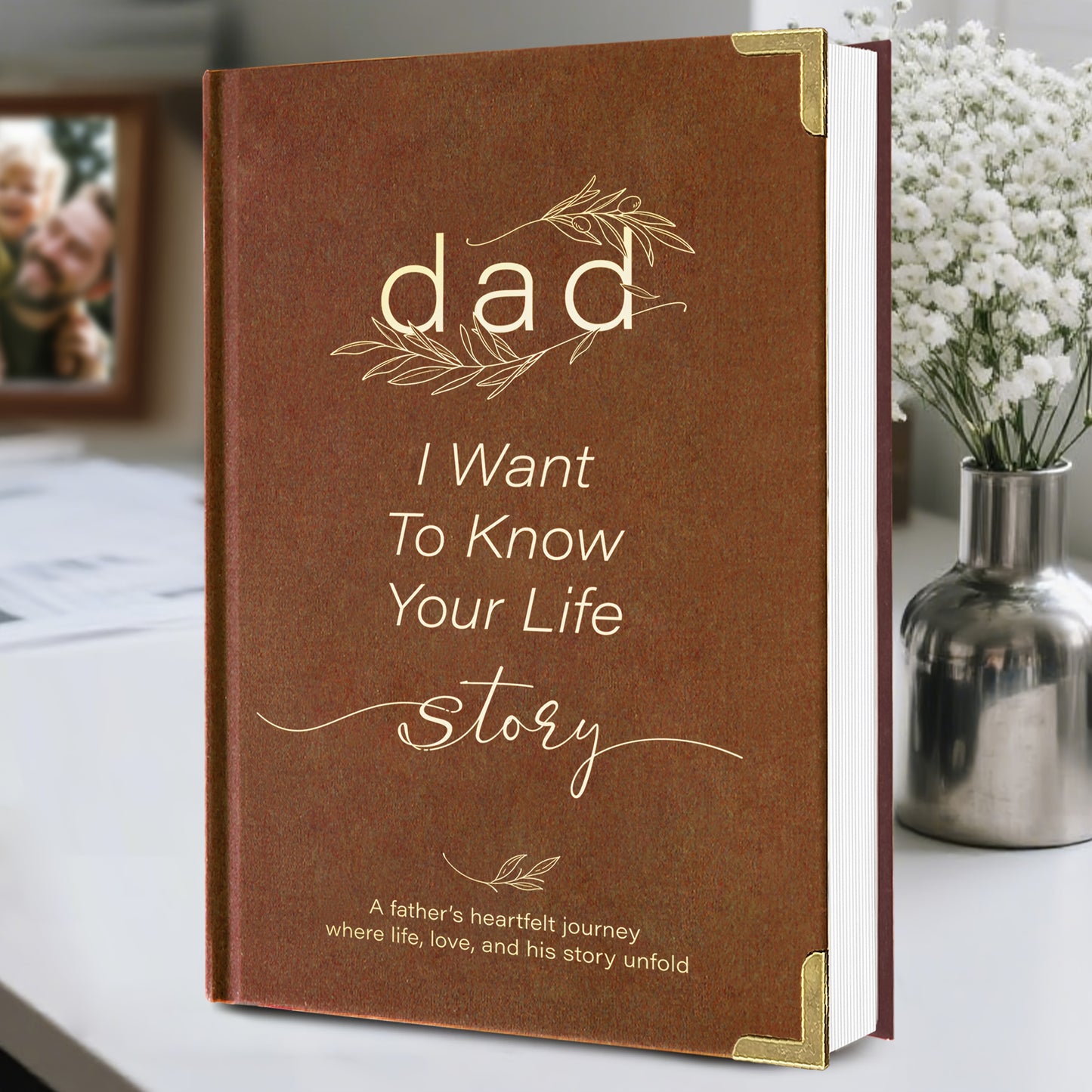 Dad, I Want to Know Your Life Story – Guided Memory Journal for Him, Luxury Hardcover with Lined Pages, Perfect Father’s Day, Birthday & Christmas Gift, Heartfelt Memory Book, Durable Brown Faux Leather Cover