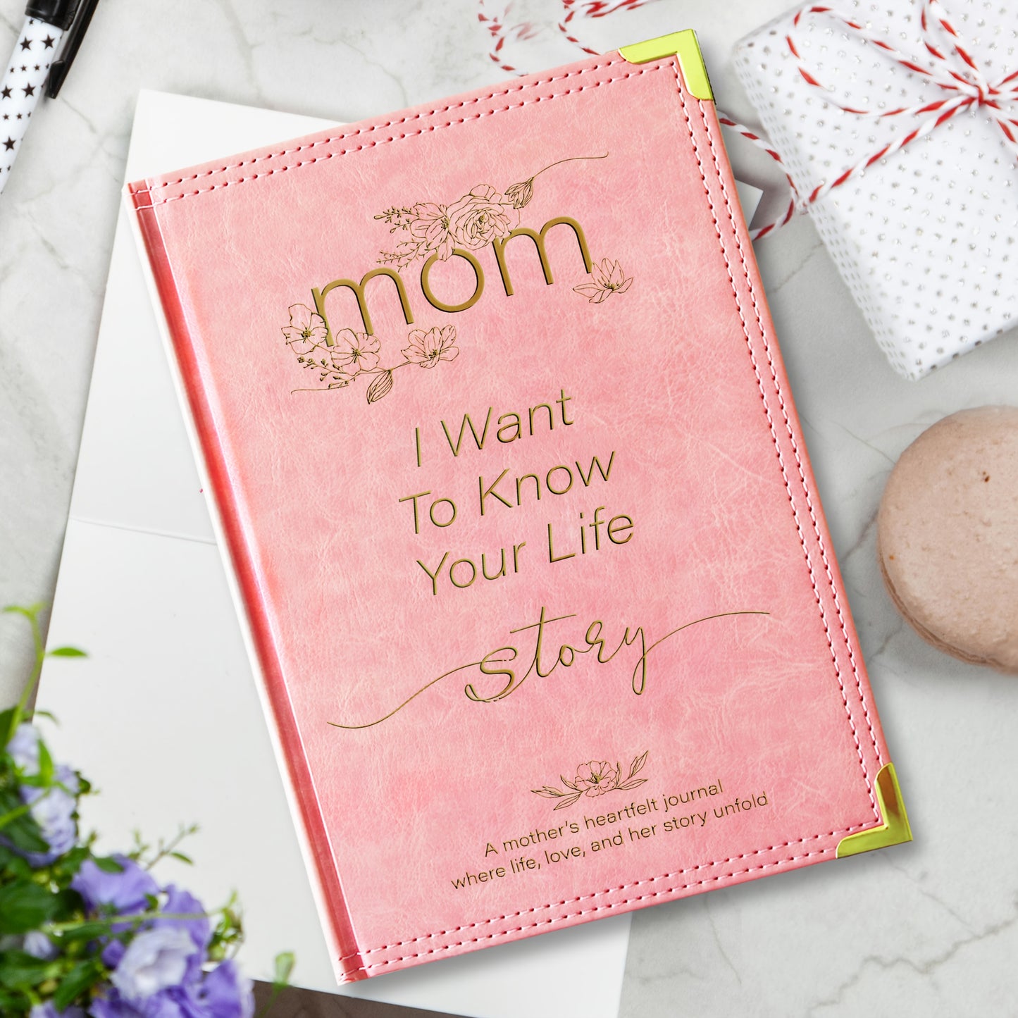 Mom, I Want to Know Your Life Story – Guided Memory Journal for Her, Luxury Hardcover with Lined Pages, Perfect Mother’s Day, Birthday & Christmas Gift, Heartfelt Memory Book, Durable Pink Faux Leather Cover