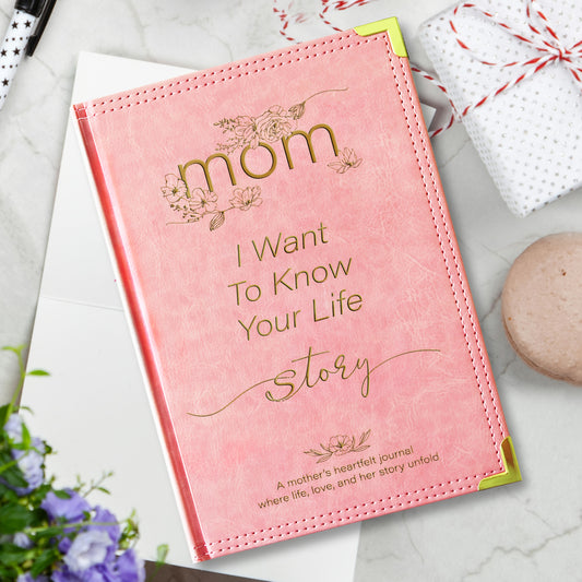 Mom, I Want to Know Your Life Story – Guided Memory Journal for Her, Luxury Hardcover with Lined Pages, Perfect Mother’s Day, Birthday & Christmas Gift, Heartfelt Memory Book, Durable Pink Faux Leather Cover